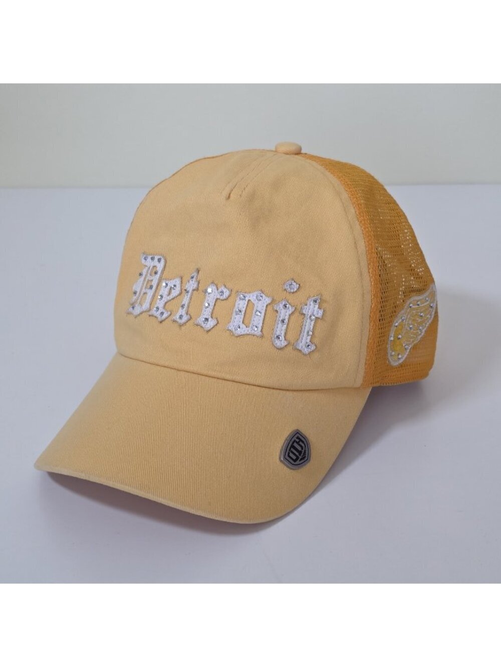 Old Time Hockey Detroit Red Wings Trucker Snapback Hat Women OS Yellow Y2K Bling